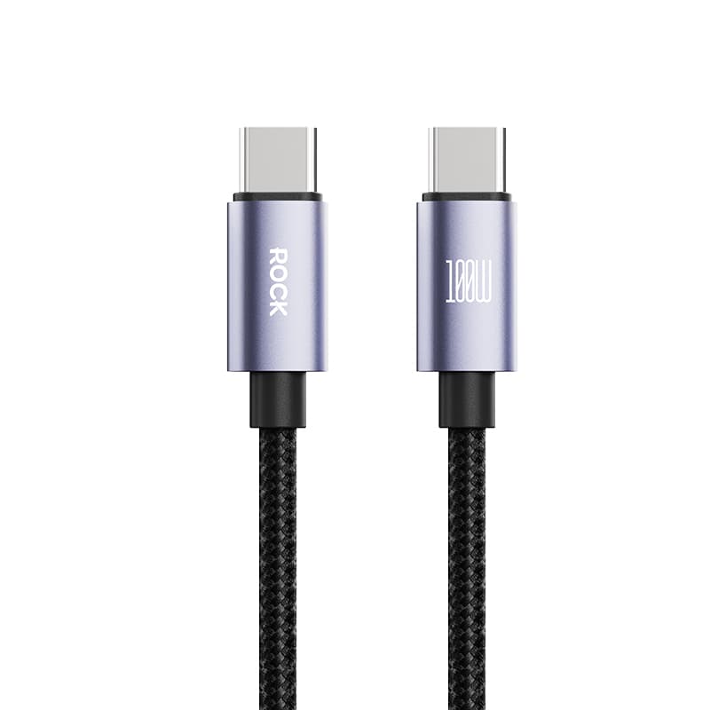 Datový kabel Rock Cable Deep Indigo Series braided  USB-C - USB-C PD 100W 1,2m černý - náhled 1
