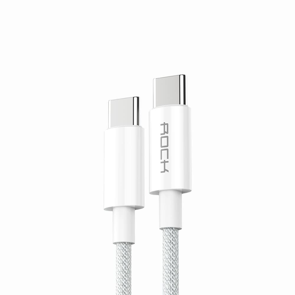 Datový kabel Rock R6 USB-C - USB-C PD 100W 5A 2m bílý - náhled 1