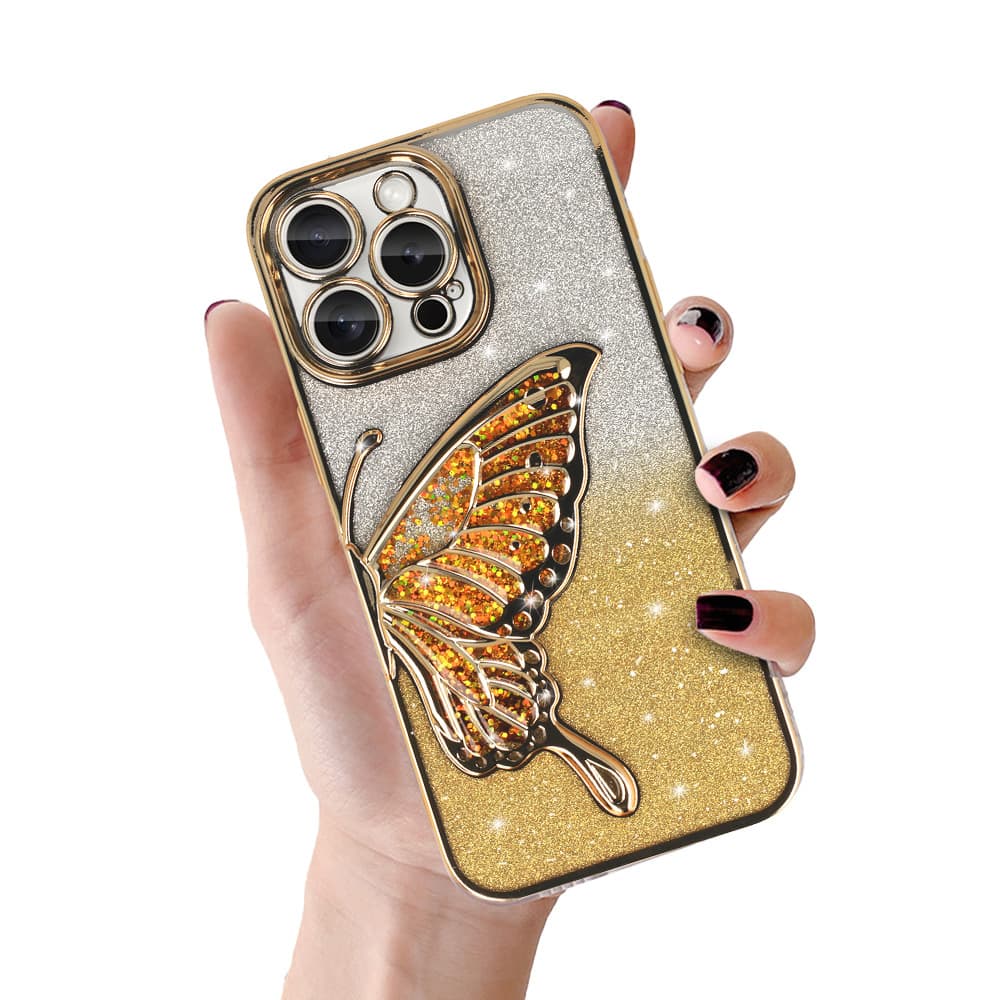 Zadní kryt Tel Protect Butterfly Water pro iPhone 13 Pro zlatý - náhled 1