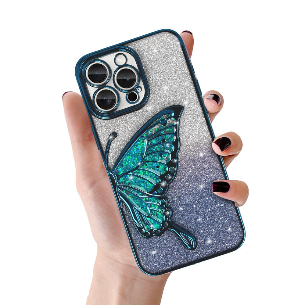 Zadní kryt Tel Protect Butterfly Water pro iPhone 16 Pro Max modrý - náhled 1