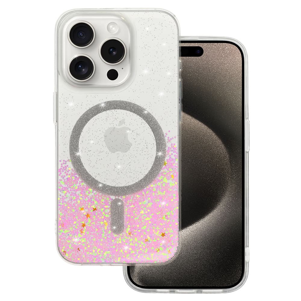 Zadní kryt Tel Protect Moonlite Magsafe pro iPhone 15 růžový čirý - náhled 1
