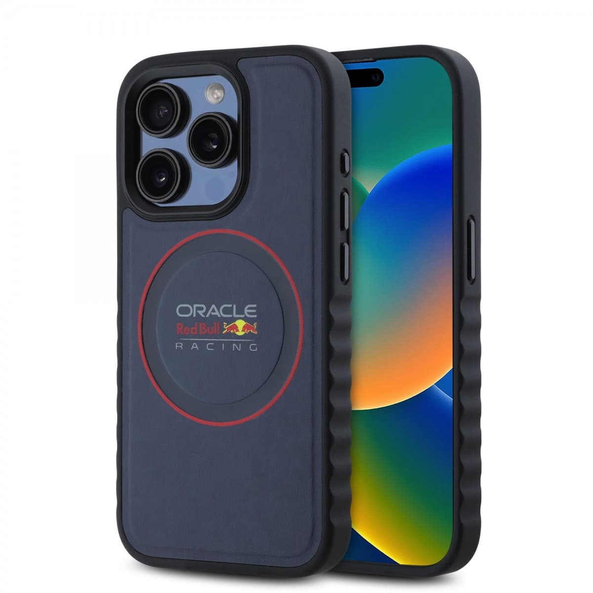 Zadní kryt Red Bull PU Leahter Red Ring MagSafe pro iPhone 15 Pro Navy - náhled 1
