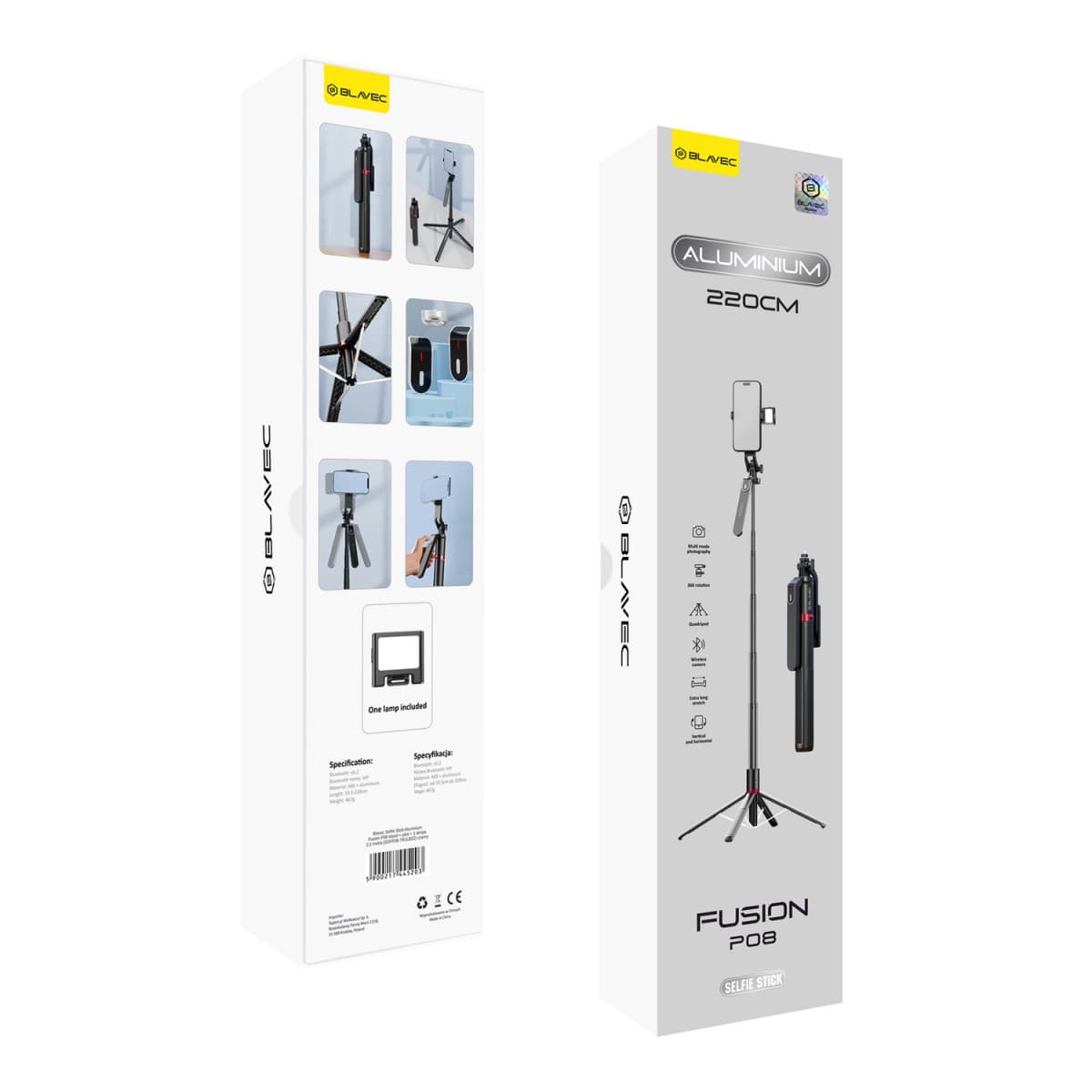 Selfie tripod tyč Blavec Aluminium Fusion P08 2,2m (SSFP08-TR1LB22) černá - náhled 1
