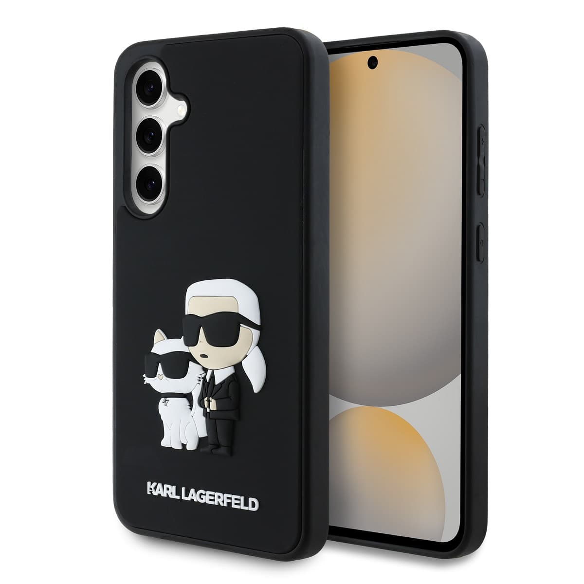 Zadní kryt Karl Lagerfeld 3D Rubber Karl and Choupette pro Samsung Galaxy S24 FE Black - náhled 1