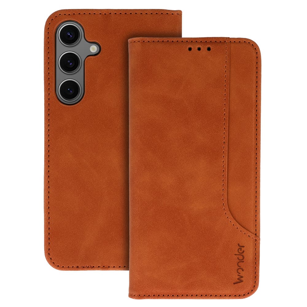Knížkové pouzdro Wonder Prime pro Samsung Galaxy S25 Ultra hnědé - náhled 1