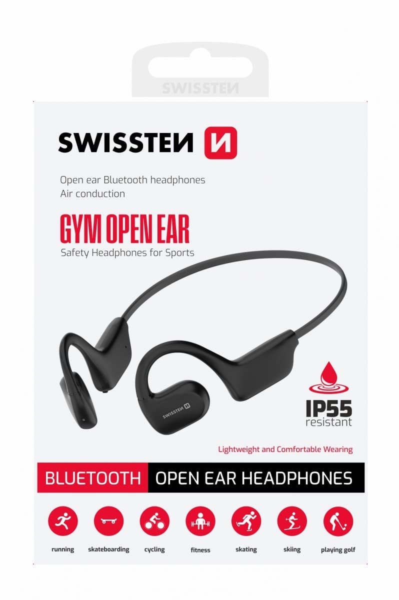 Sluchátka Bluetooth Swissten Gym Open Ear černá - náhled 1