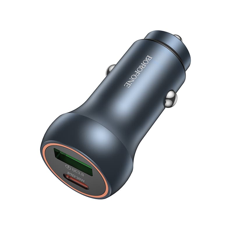 Adaptér do auta Borofone BZ32B Fresh s funkcí rychlonabíjení 48W Dual šedý - náhled 1