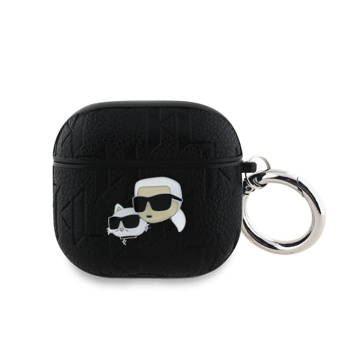 Pouzdro Karl Lagerfeld PU Embossed Karl and Choupette Heads pro AirPods 4 Black - náhled 1