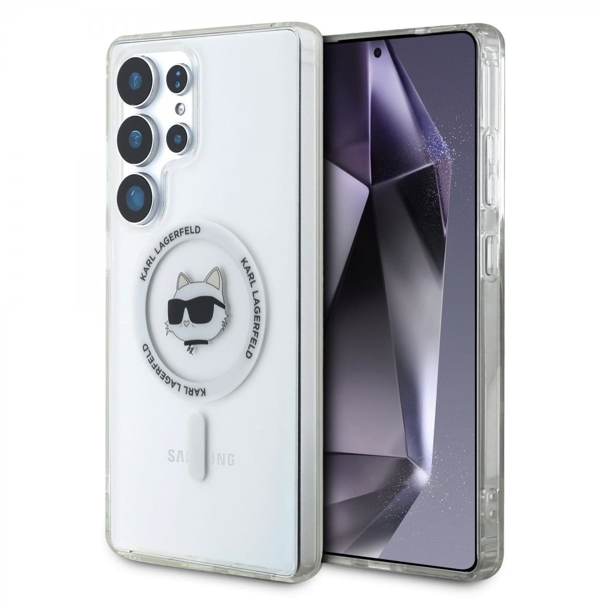 Zadní kryt Karl Lagerfeld IML Choupette Head MagSafe pro Samsung Galaxy S25 Ultra Transparent - náhled 1