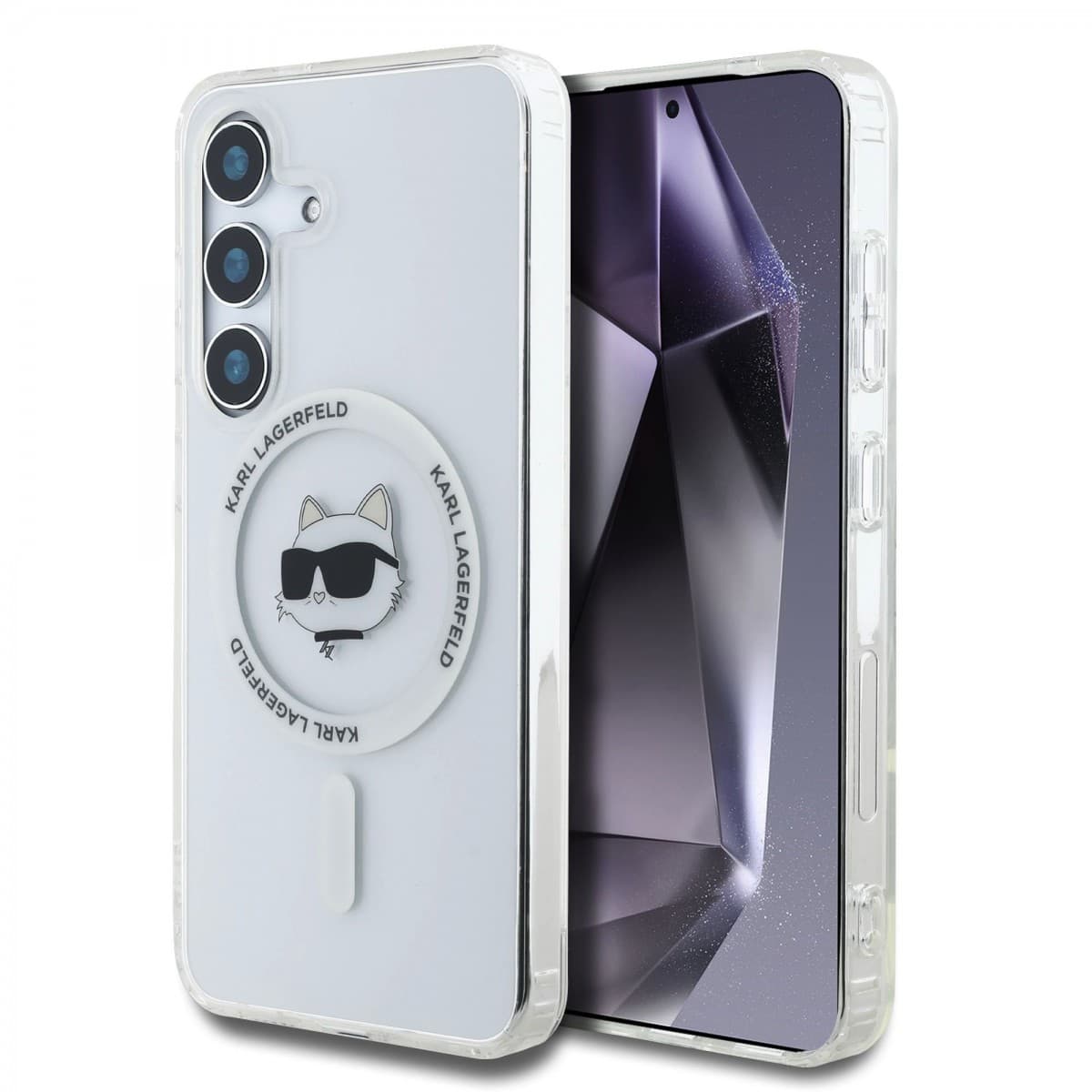 Zadní kryt Karl Lagerfeld IML Choupette Head MagSafe pro Samsung Galaxy S25 Transparent - náhled 1