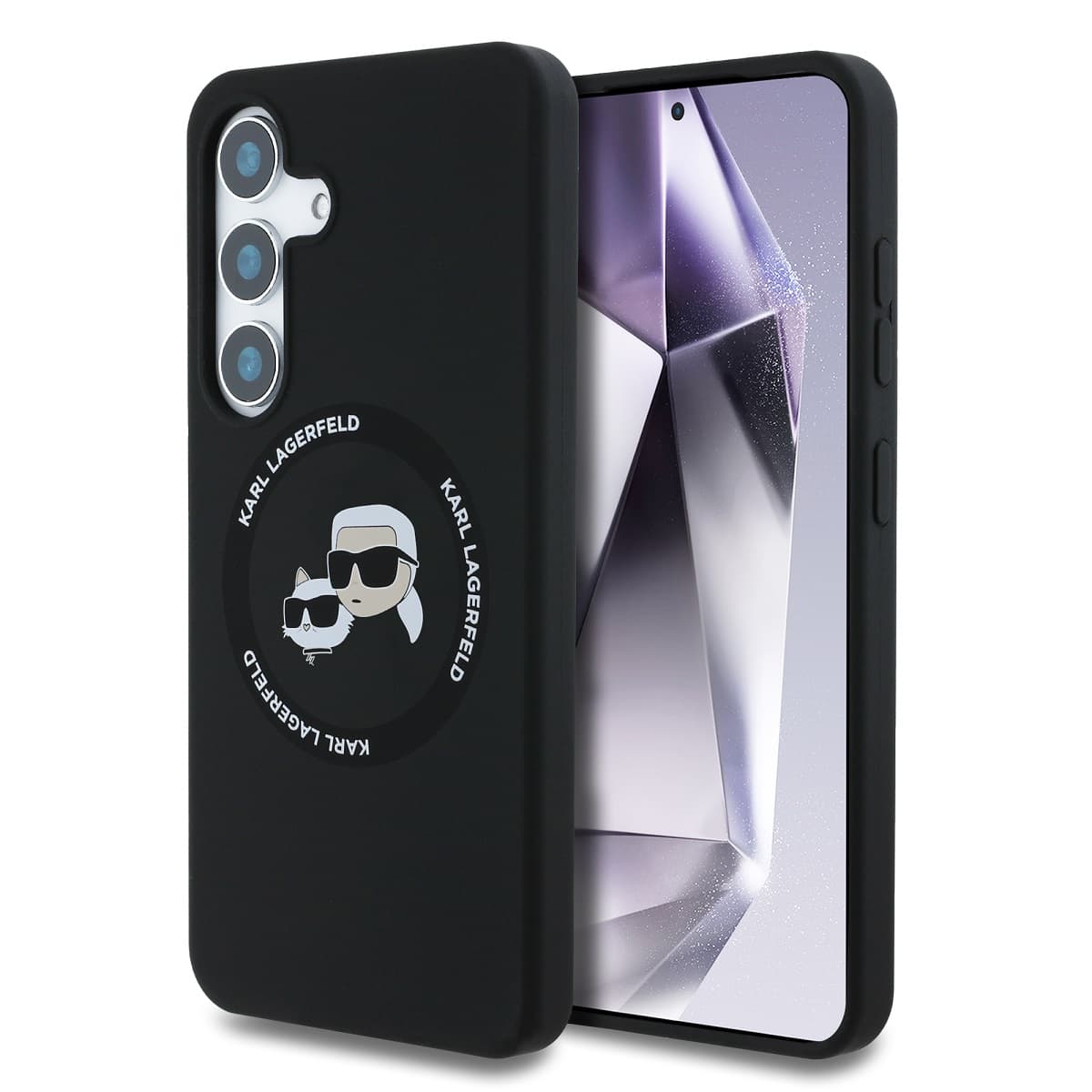 Zadní kryt Karl Lagerfeld Liquid Silicone K&amp;CH Heads MagSafe Zadní Kryt pro Samsung Galaxy S25 Black - náhled 1