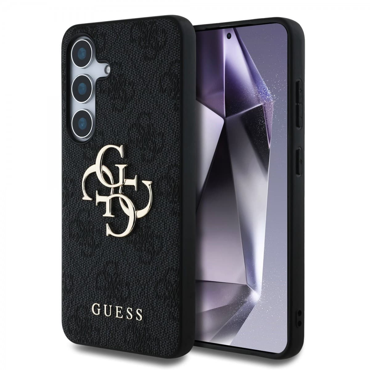 Zadní kryt Guess PU 4G Metal Logo pro Samsung Galaxy S25 Grey - náhled 1