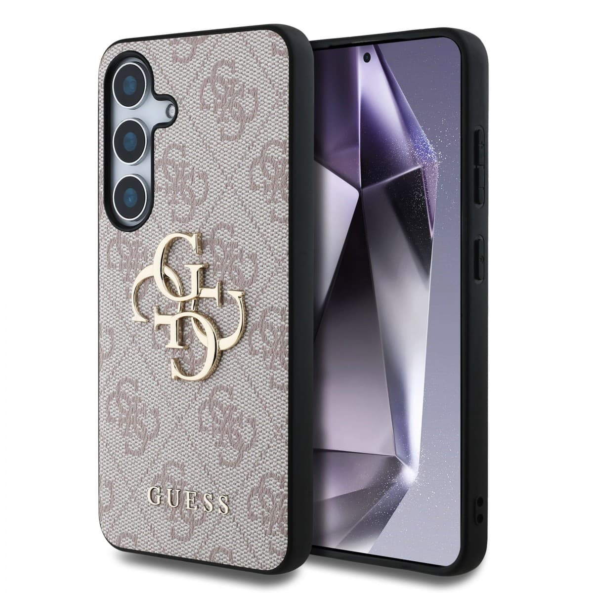Zadní kryt Guess PU 4G Metal Logo pro Samsung Galaxy S25 Pink - náhled 1