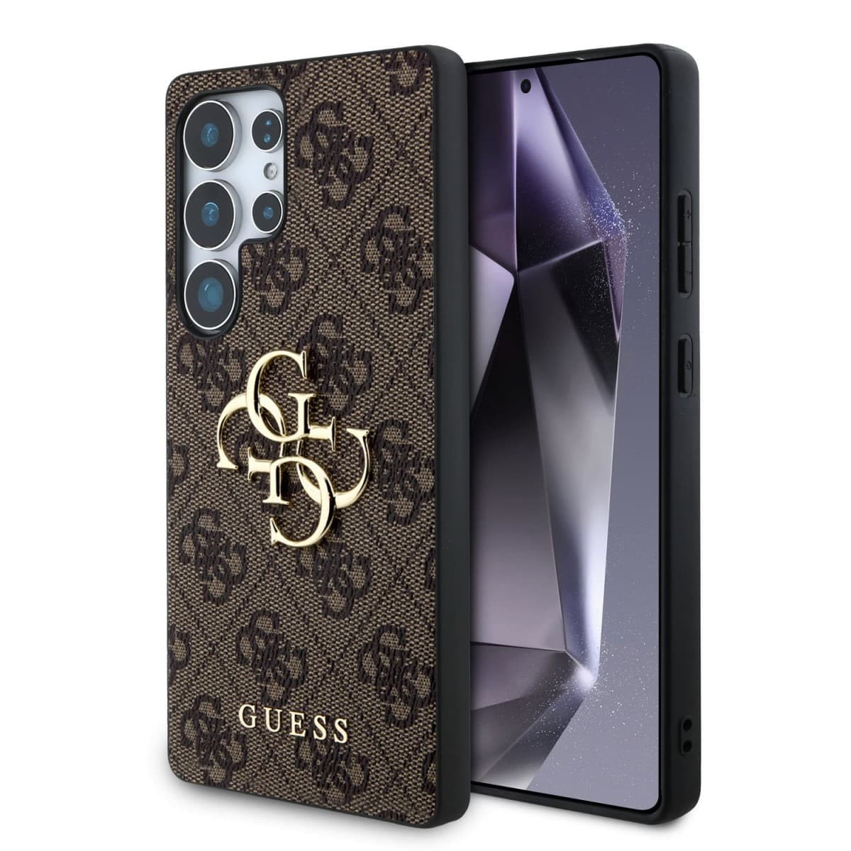 Zadní kryt Guess PU 4G Metal Logo pro Samsung Galaxy S25 Ultra Brown - náhled 1