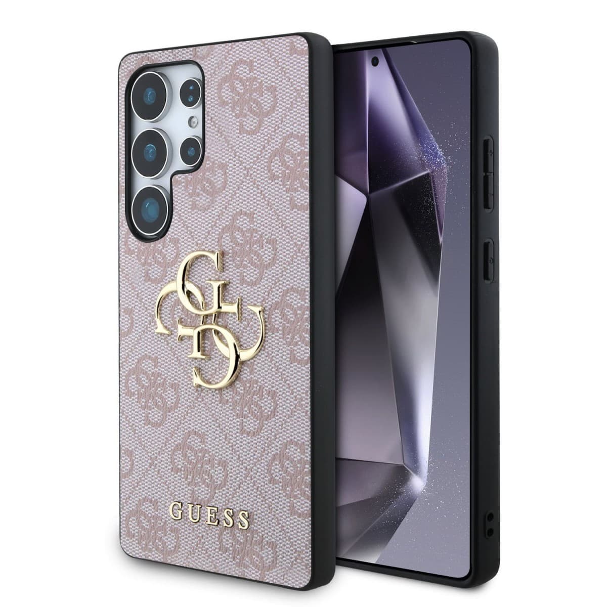 Zadní kryt Guess PU 4G Metal Logo pro Samsung Galaxy S25 Ultra Pink - náhled 1