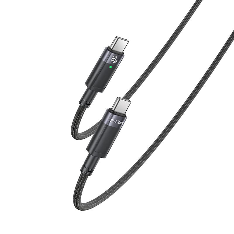 Datový kabel Yesido CA160 Braided USB-C - USB-C PD 60W 1,2m černý - náhled 1