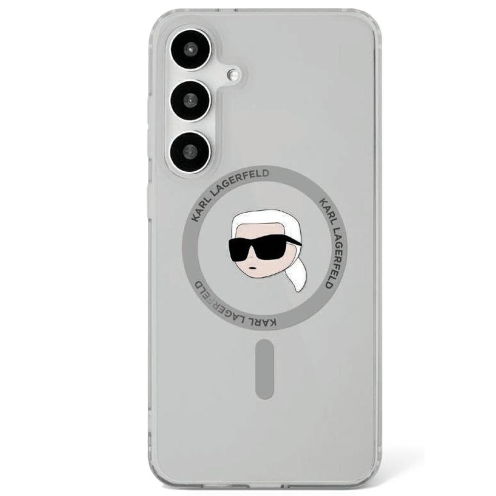 Originální zadní kryt KARL LAGERFELD Button Karl Head Printed Logo Magsafe pro Samsung Galaxy S25 black