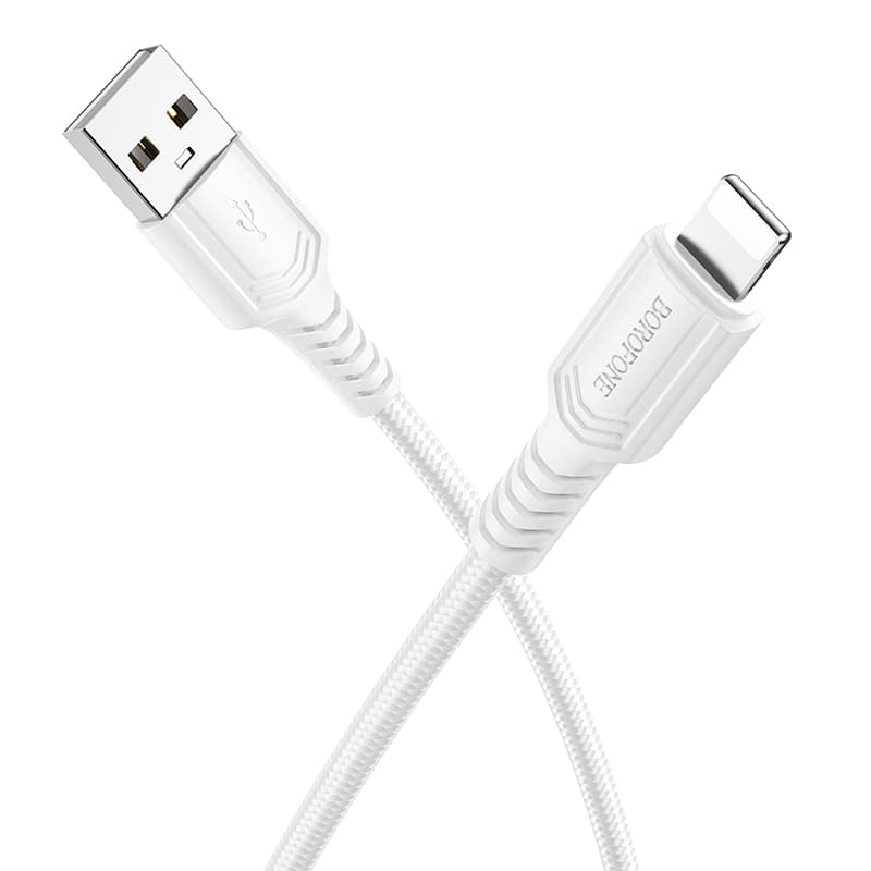 Datový kabel Borofone BX116 Certain USB-A - Lightning 2,4A 1m bílý - náhled 1