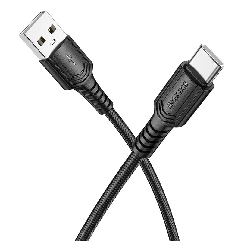 Datový kabel Borofone BX116 Certain USB-A - USB-C 3A 1m černý - náhled 1