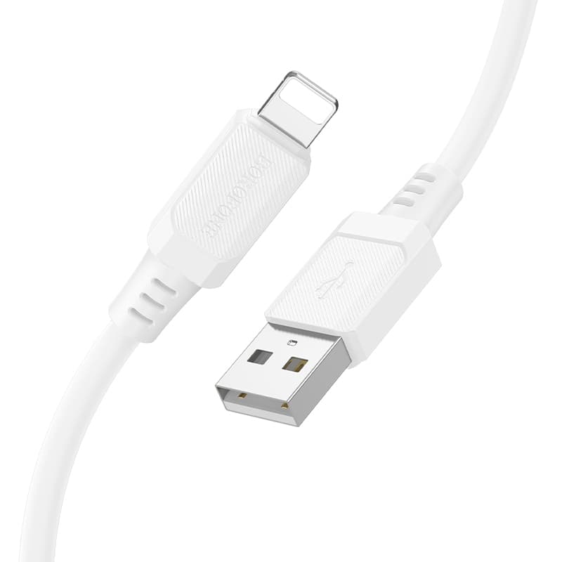 Datový kabel Borofone BX115 Lotto USB-A - Lightning 2,4A 1m bílý - náhled 1