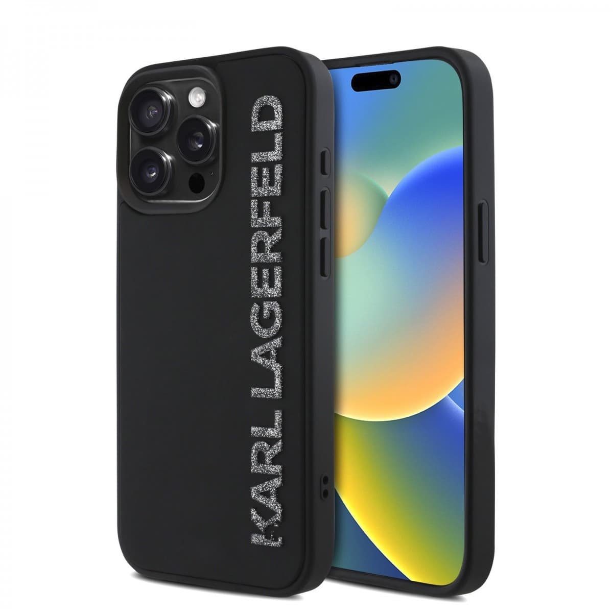 Zadní kryt Karl Lagerfeld 3D Rubber Glitter Logo pro iPhone 15 Pro Max Black - náhled 1