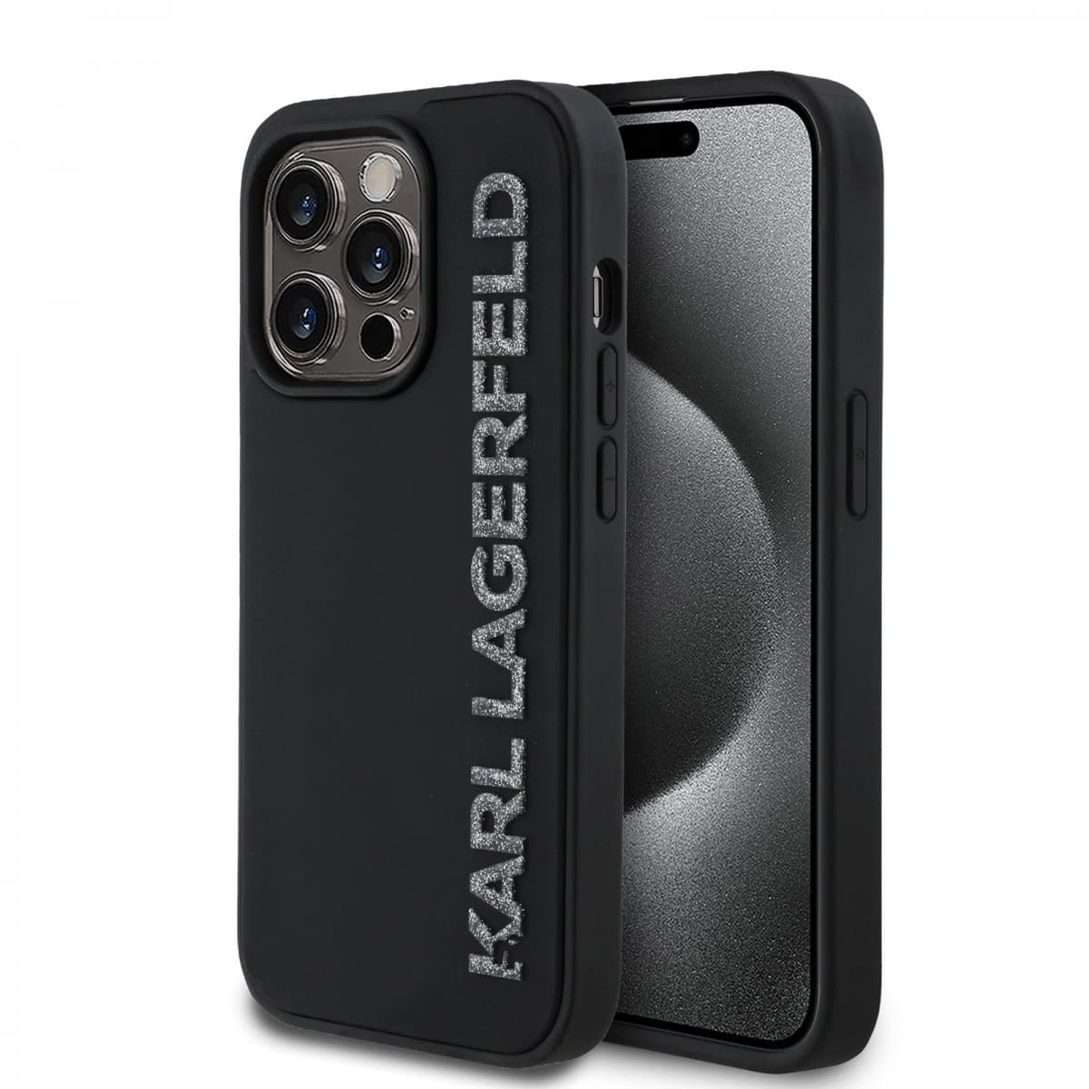 Zadní kryt Karl Lagerfeld 3D Rubber Glitter Logo pro iPhone 14 Pro Black - náhled 1
