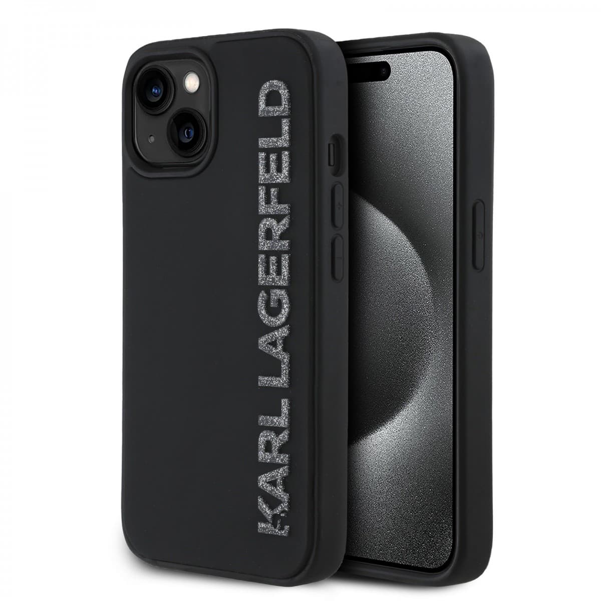 Zadní kryt Karl Lagerfeld 3D Rubber Glitter Logo pro iPhone 14 Black - náhled 1