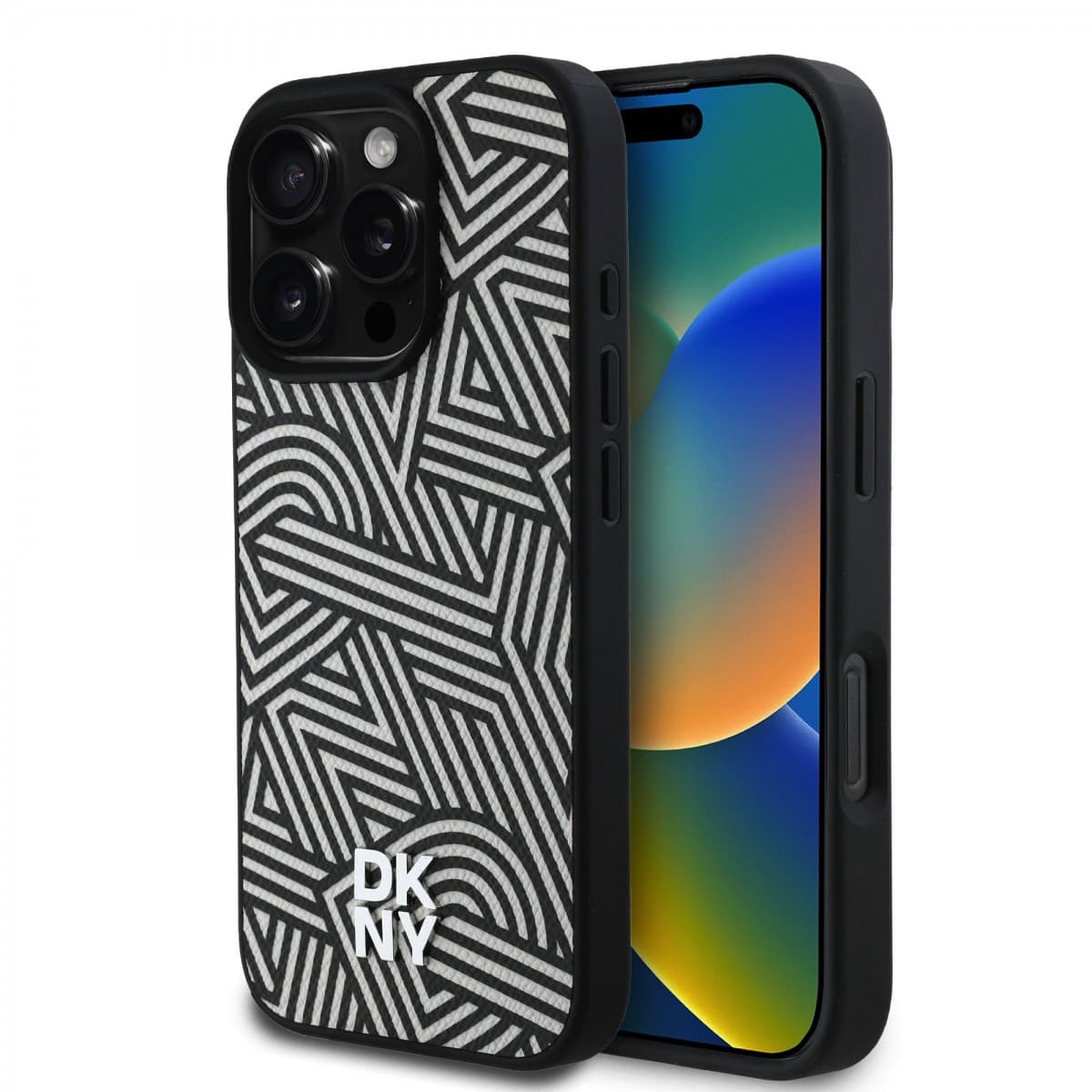 Zadní kryt DKNY PU Leather Crosswalk Pattern Magsafe pro iPhone 16 Pro Ivory - náhled 1
