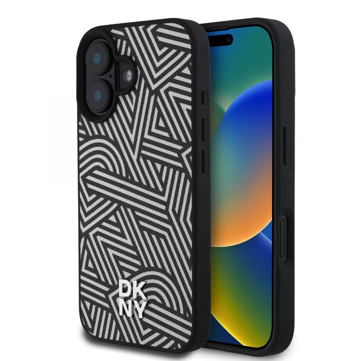 Zadní kryt DKNY PU Leather Crosswalk Pattern Magsafe pro iPhone 16 Ivory - náhled 1