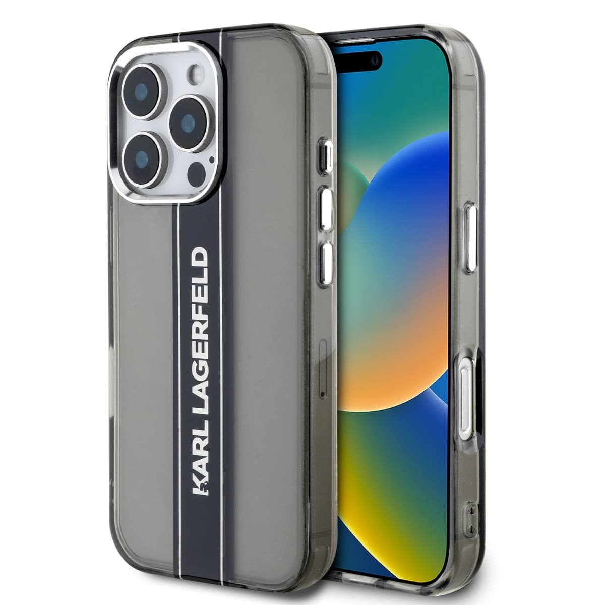 Zadní kryt Karl Lagerfeld IML Stripe Logo pro iPhone 16 Pro Black - náhled 1