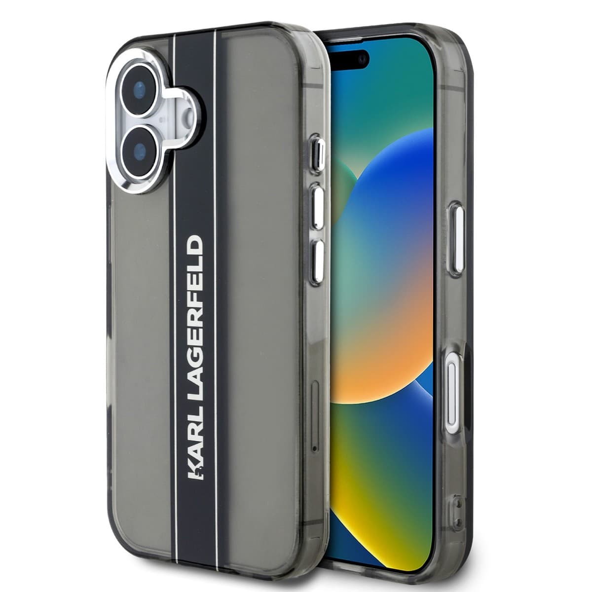 Zadní kryt Karl Lagerfeld IML Stripe Logo pro iPhone 16 Black - náhled 1
