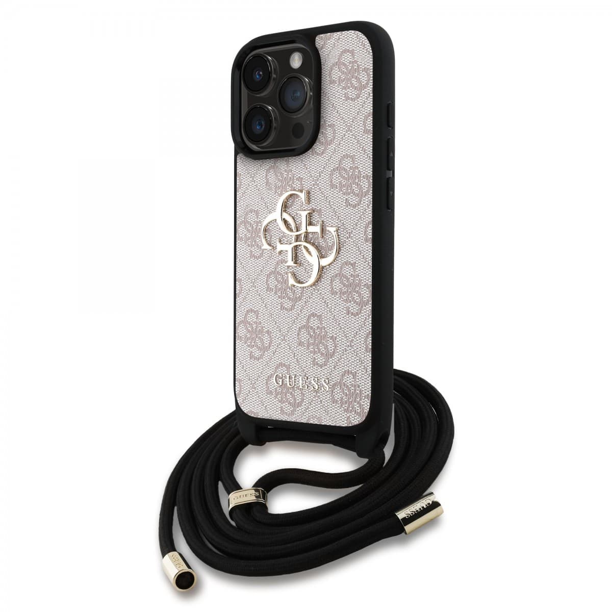 Zadní kryt Guess PU 4G Metal Logo Crossbody Popruh pro iPhone 16 Pro Max Pink - náhled 1