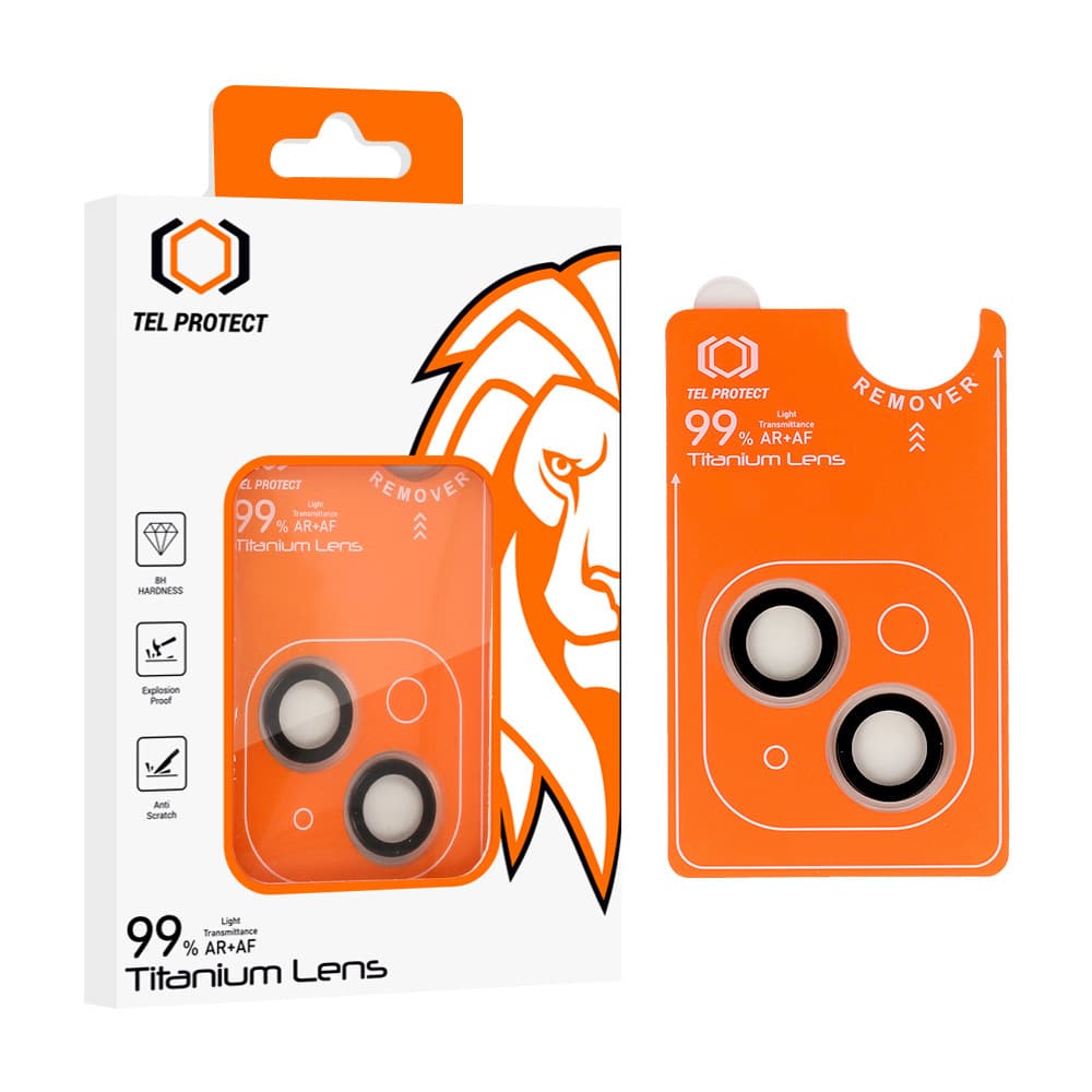 Tvrzené sklo Tel Protect Titanium Lens 99% AR na fotoaparát pro iPhone 14-14 Plus transparent (2 pcs) - náhled 1