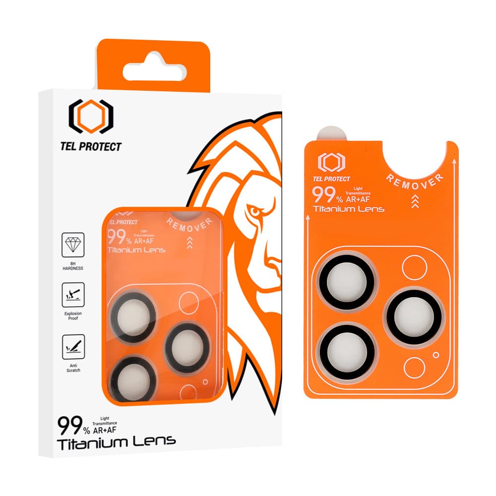 Tvrzené sklo Tel Protect Titanium Lens 99% AR na fotoaparát pro iPhone 14 Pro-14 Pro Max transparent (3 pcs) - náhled 1