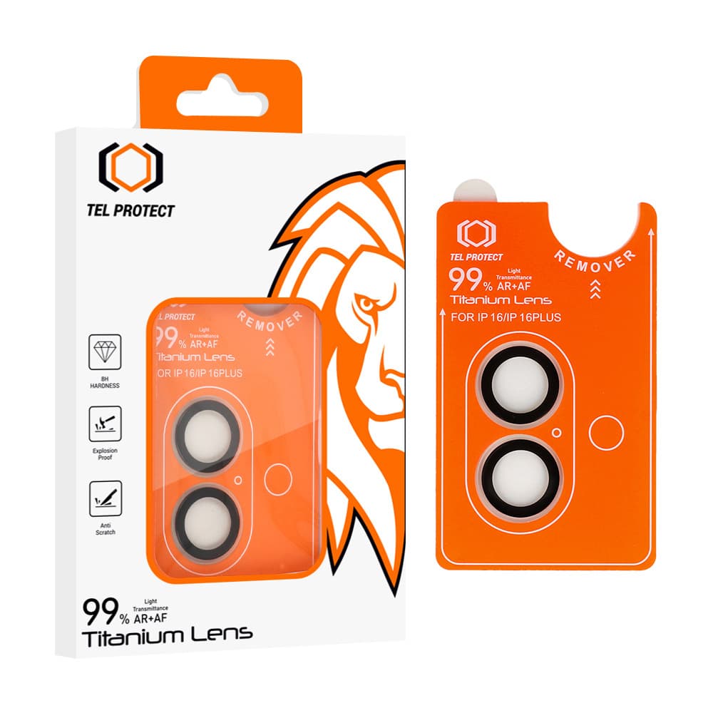 Tvrzené sklo Tel Protect Titanium Lens 99% AR na fotoaparát pro iPhone 16-16 Plus transparent (2 pcs) - náhled 1