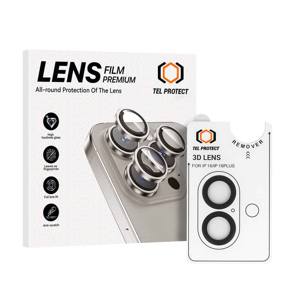 Tvrzené sklo Tel Protect 3D Lens na fotoaparát pro iPhone 16-16 Plus black (2 pcs) - náhled 1