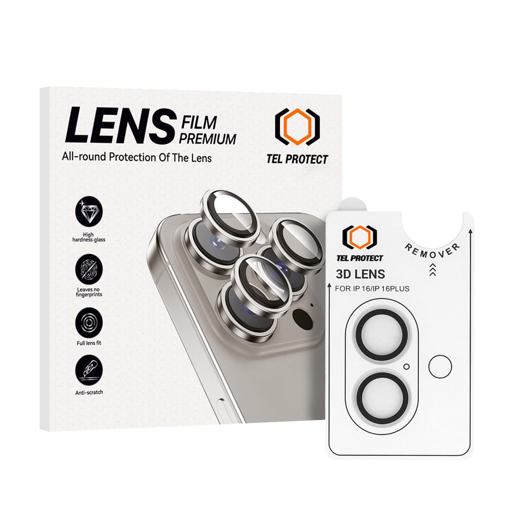 Tvrzené sklo Tel Protect 3D Lens na fotoaparát pro iPhone 16-16 Plus transparent (2 pcs) - náhled 1