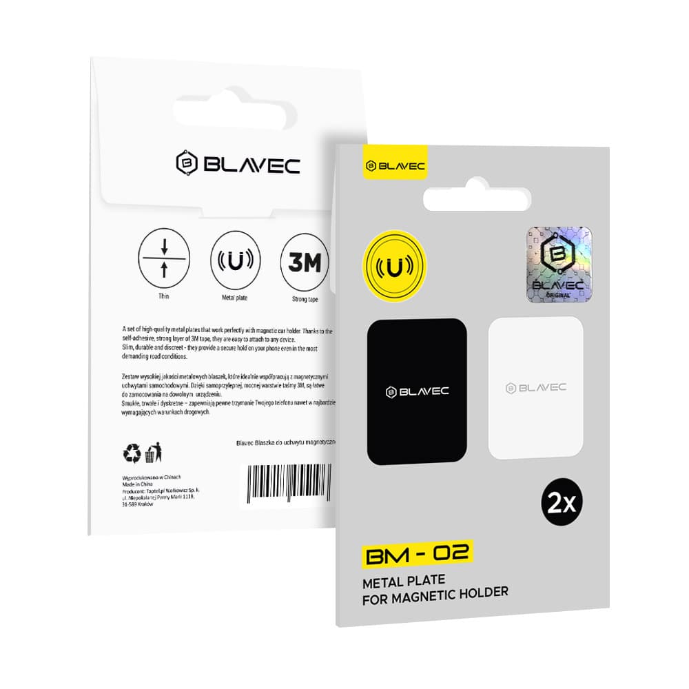 Sada 2 ks kovových lepících žetonů Blavec BM-02 black + silver - náhled 1