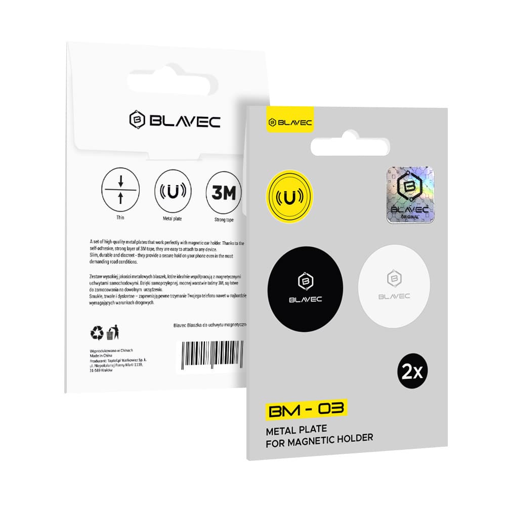 Sada 2 ks kovových lepících žetonů Blavec BM-03 black + silver - náhled 1