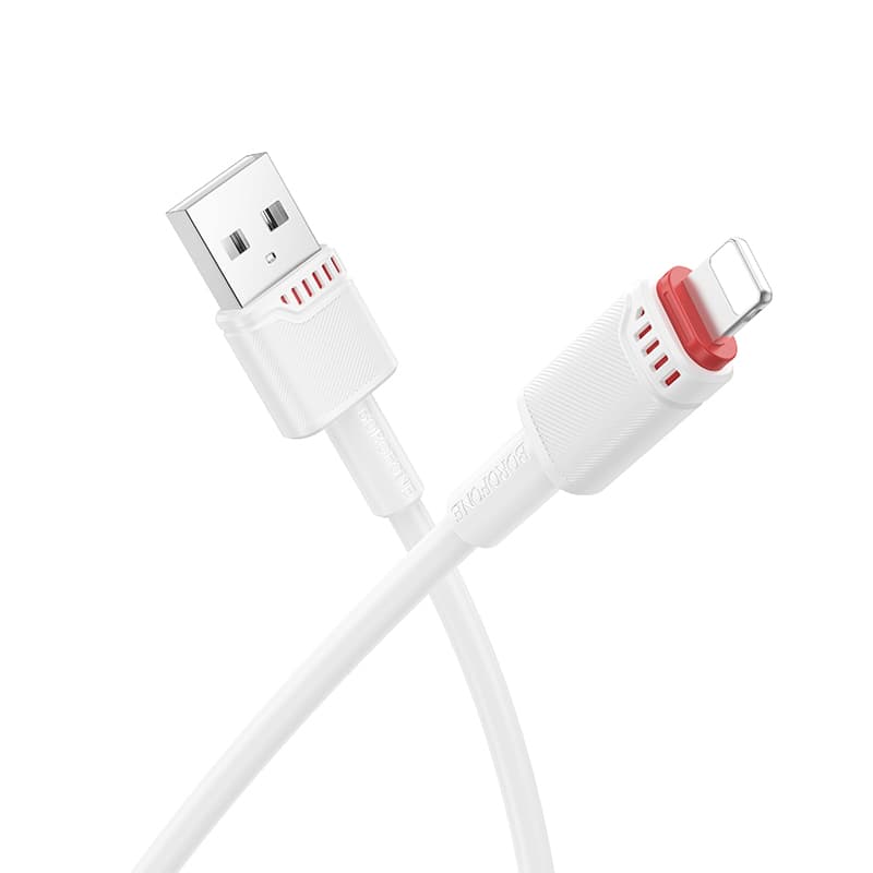 Datový kabel Borofone BX110 Beneficio USB-A na Lightning 2,4A 1m bílý - náhled 1