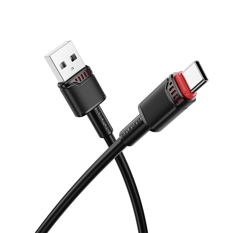 Datový kabel Borofone BX110 Beneficio USB-A na USB-C 2,4A 1m černý - náhled 1