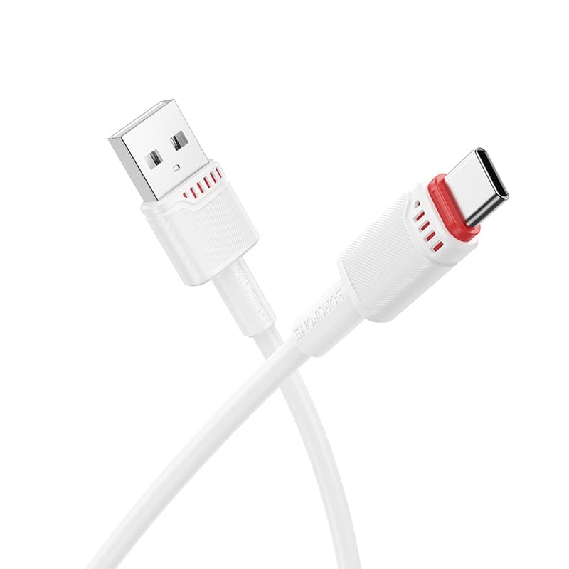 Datový kabel Borofone BX110 Beneficio USB-A na USB-C 2,4A 1m bílý - náhled 1
