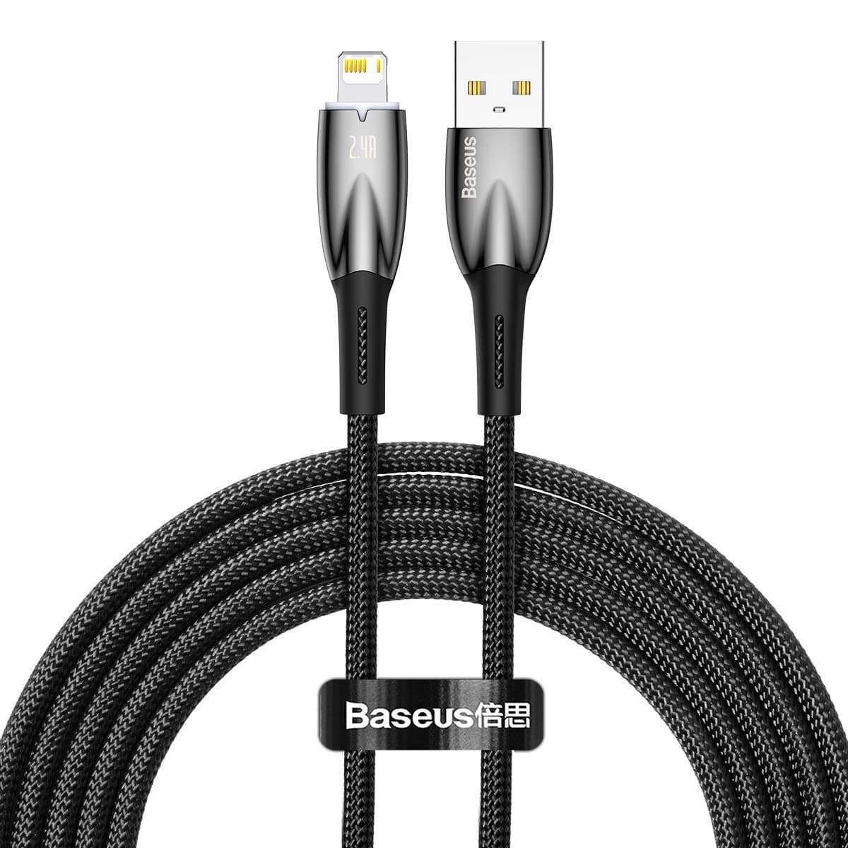 Datový kabel Baseus Glimmer Series Fast Charging USB-A - Lightning 2.4A 2m Black - náhled 1