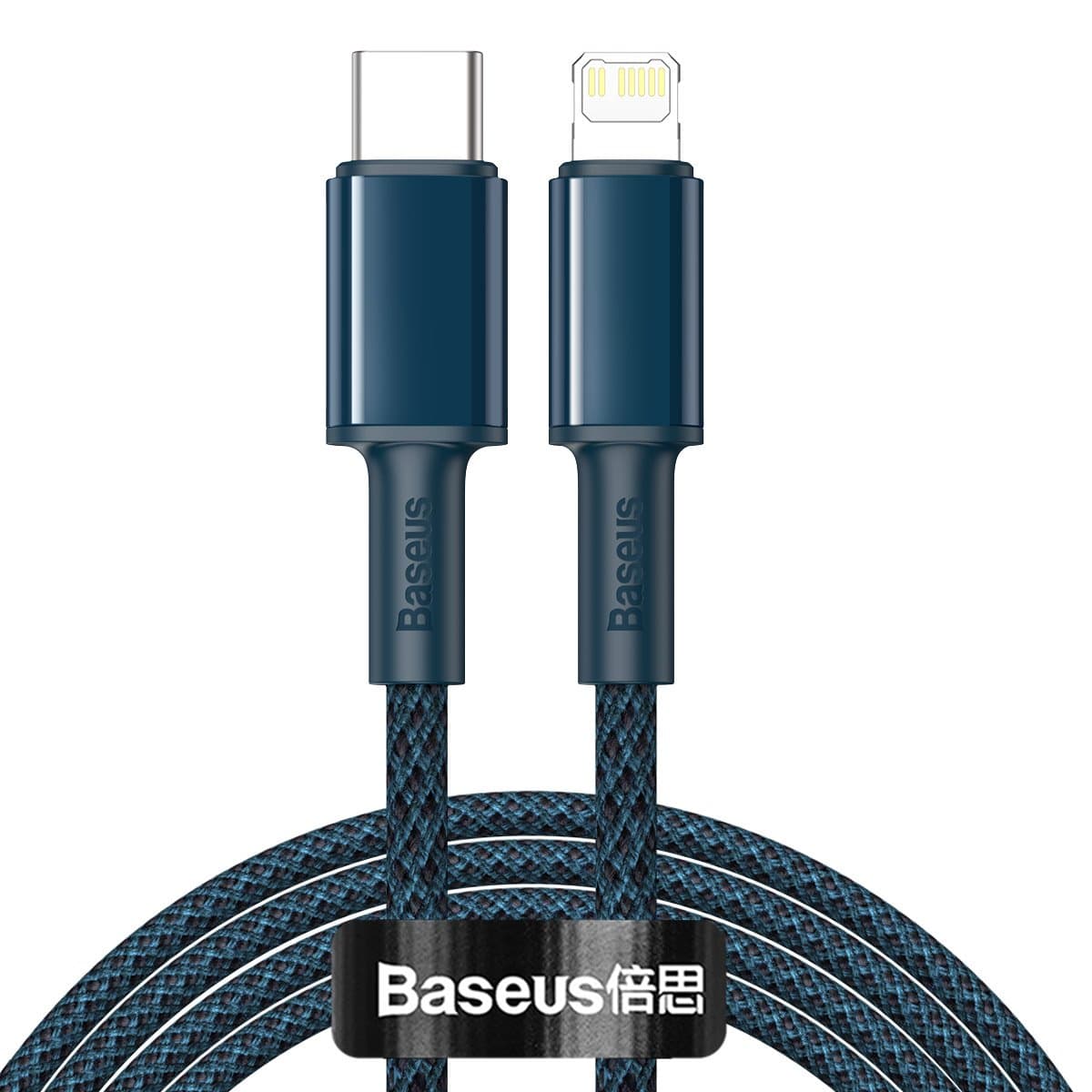 Datový kabel Baseus High Density Braided Series Fast Charging USB-C - Lightning 20W 2m Blue - náhled 1