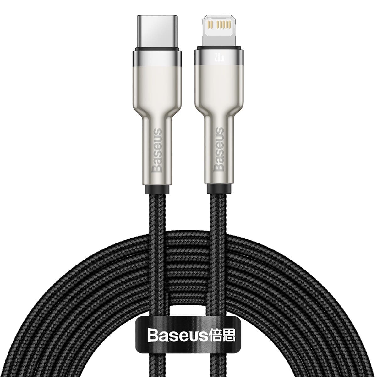 Datový kabel Baseus Cafule Metal Series USB-C - Lightning 20W 2m Black - náhled 1