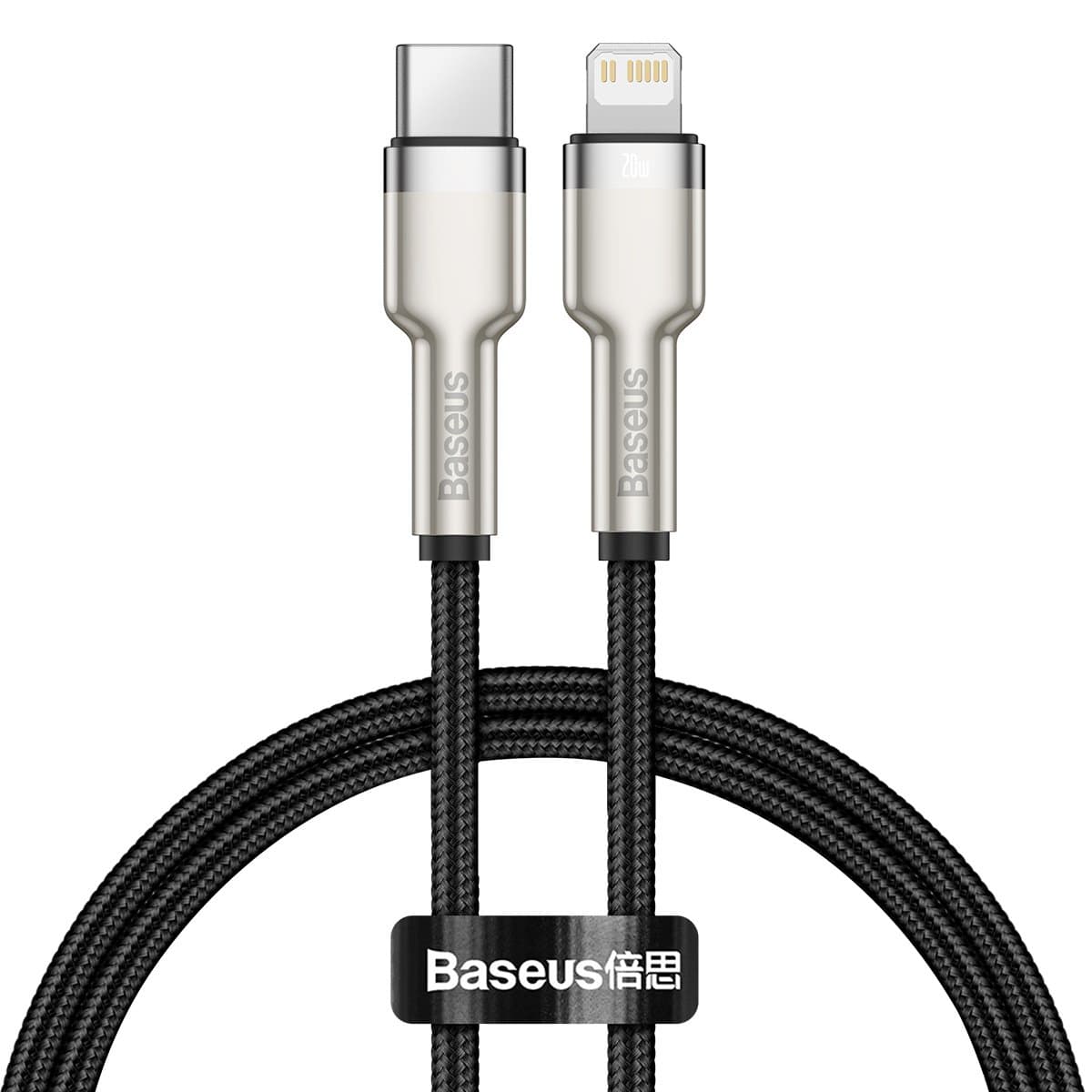 Datový kabel Baseus Cafule Metal Series USB-C - Lightning 20W 0.25m Black - náhled 1