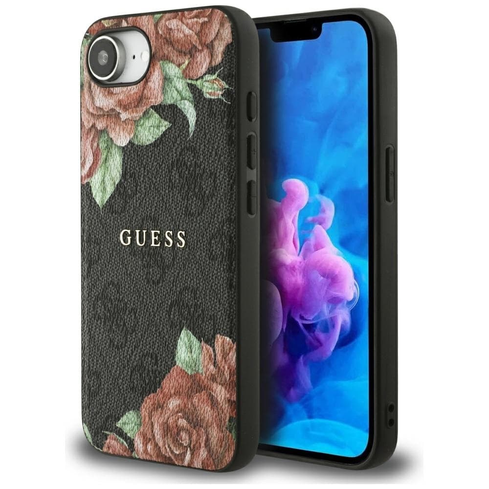 Zadní kryt GUESS 4G Flowers Print MagSafe pro iPhone 16e black - náhled 1