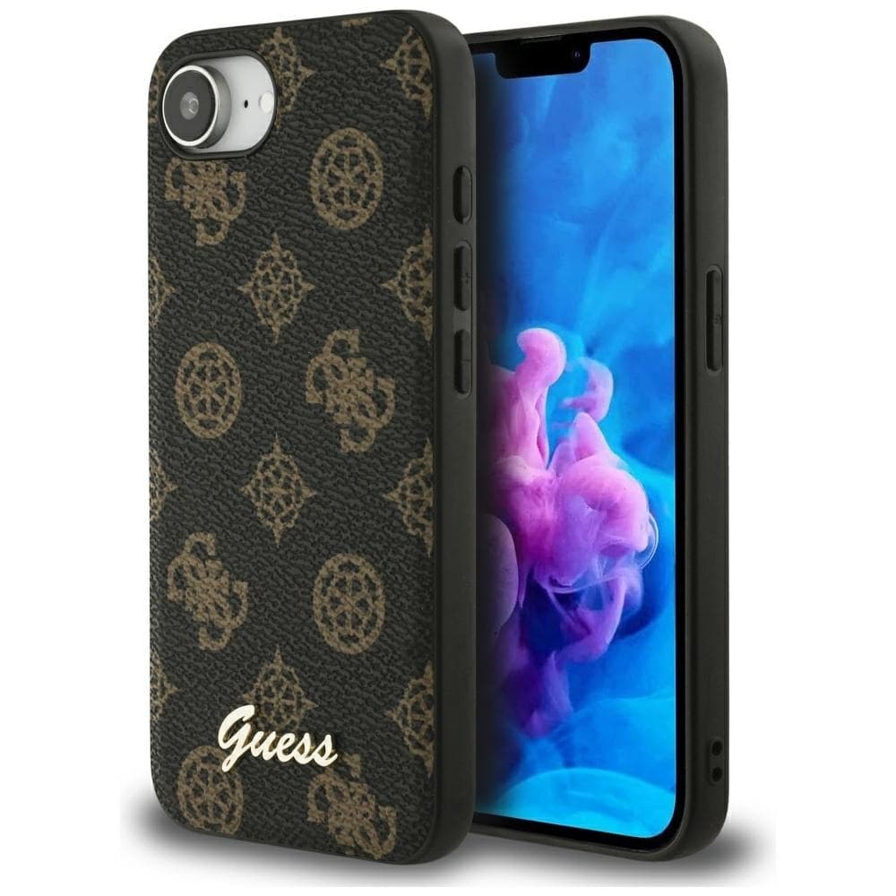 Zadní kryt GUESS Peony Script Logo MagSafe pro iPhone 16e black - náhled 1