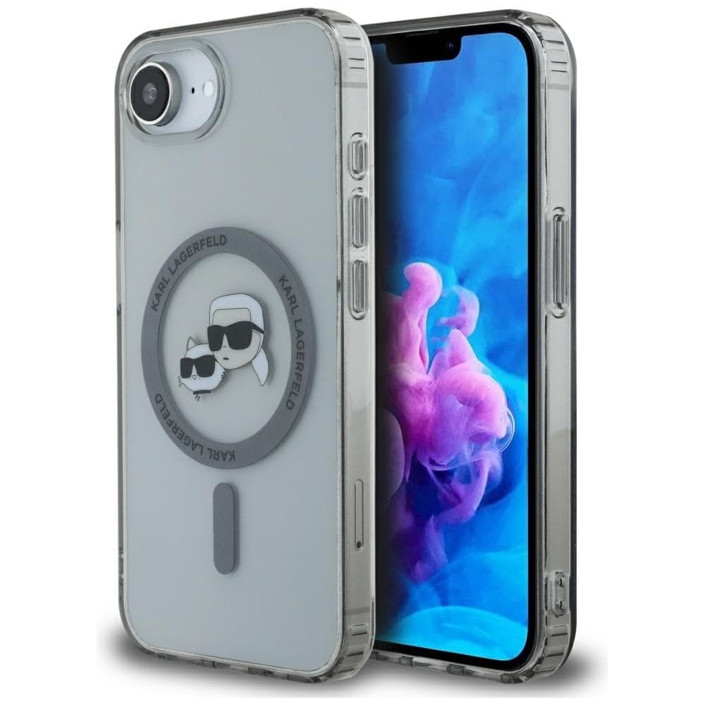 Zadní kryt KARL LAGERFELD IML Metal Karl &amp; Choupette Heads MagSafe pro iPhone 16e black - náhled 1