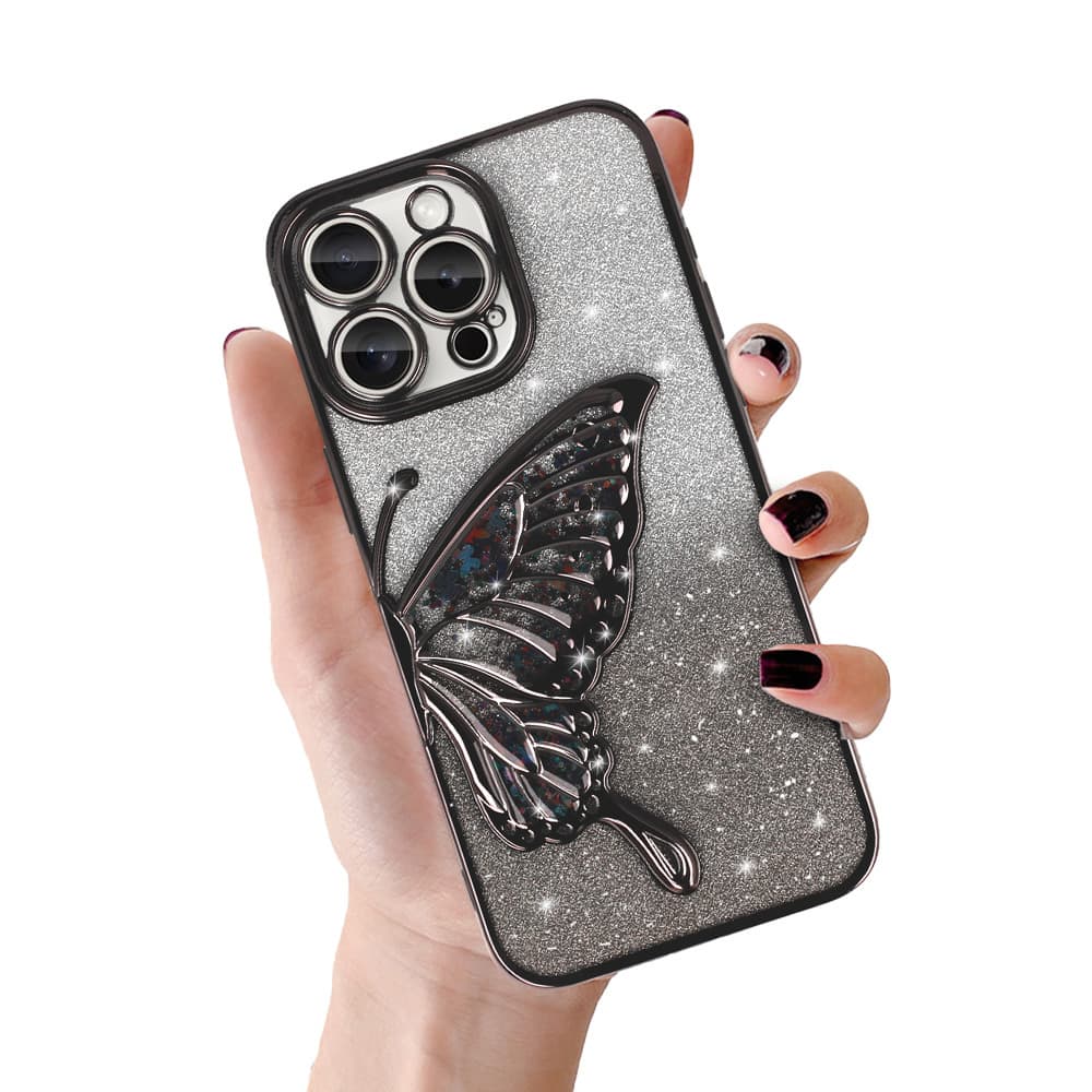 Zadní kryt Tel Protect Butterfly Water pro iPhone 16e black - náhled 1